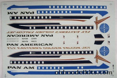 Microscale 1/144 DC-8 Eastern Airlines (Early) and Pan Am Decals, 44-28 plastic model kit